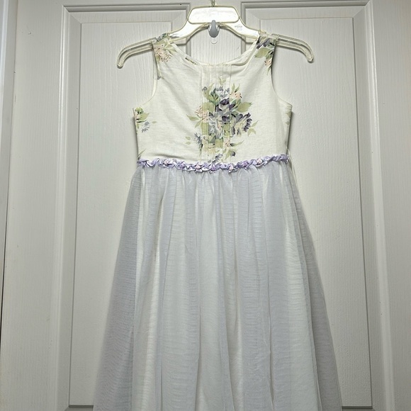 JENNY ANNIE DOT Floral Lavender Long Dress Sz-10 - Picture 1 of 11